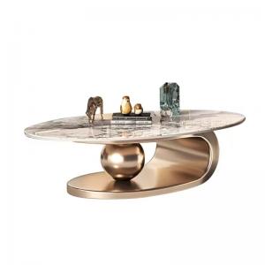 China Hollow Out Marble Coffee Table Stainless Steel Living Room Coffee Table supplier