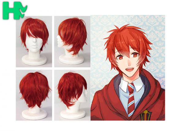 Charming Wigs Synthetic Hair Short Wavy Red Synthetic Cosplay Wigs Costume Party