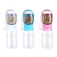Custom Logo Plastic Travel Pets Feeder Container Food And Water 2 In 1 Portable Pet Bottle For Dog Cat