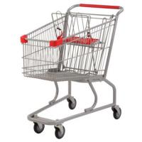 China Silver Grocery Shopping Trolley / Metal Supermarket Shopping Cart 100Kgs on sale