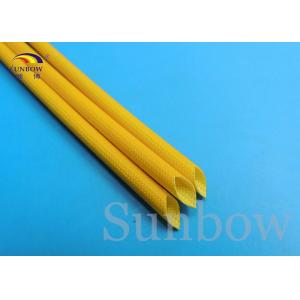 China H Class 2.5KV Yellow Silicone Fiberglass Sleeving Flexibility Flame Retarding Properties supplier