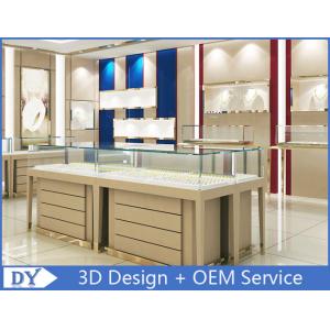 High End Store Jewelry Display Cases , Wood Gold Shop Jewelry Showroom Furniture