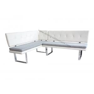 PVC Uphostered Living Room Sofa Bench Set With Removeable Fabric Cushion