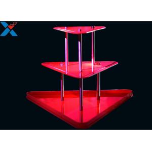 China Crystal Clear Acrylic Display Stands 3 Layer Lucite Wedding Wine Stand supplier