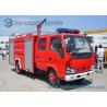 Water Tank / Dry Powder Fire Fight Truck With Double Row / Air Braking