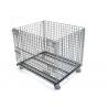 Sliver Color Collapsible Pallet Cages , Heavy Duty Storage Cages For Sports