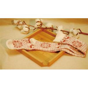 Vintage style classic christmas deer patterned design pure cotton winter thick dress socks