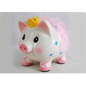 Pink Ceramic Piggy Bank In Cloth Cute Princess Piggy Bank Customized For Children