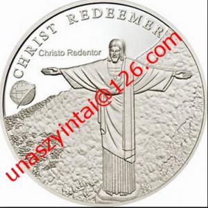 Antique Golden Silver Souvenir Brazil Replica Coin