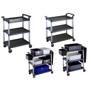 China Foldable Restaurant Or Hotel Room Service Cart Stainless Steel With Plastic And Tote Box supplier