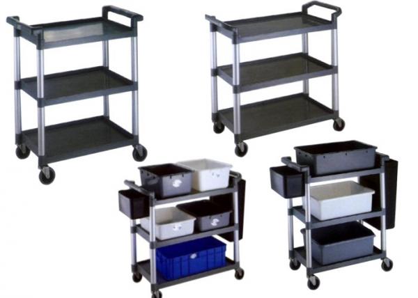 Foldable Restaurant Or Hotel Room Service Cart Stainless Steel With Plastic And