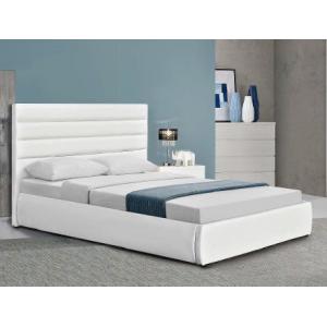 Optional size White Upholstered Bed Frame with storage for sleep comfortable