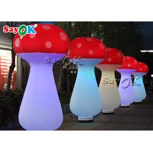 China Red And White LED Light 2.5m Inflatable Mushroom For Music Festival supplier