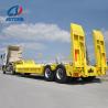 China Malaysia Transporting 40Ft 60 100 Tons Ton Lowboy Gooseneck Lowbed Low Bed Semi Trailerator With Front Ramp Loader wholesale