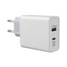 45W GaN PD Fast Charger EU Plug with 1 USB-C and 1 USB-A Port