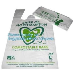 China Biodegradable White Trash Bags Compostable Food Waste Bags, cornstarch 100% biodegradable compostable bags on roll for f supplier