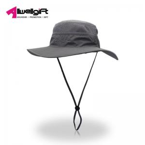 Breathable Custom Logo Hats Mens Fishing Hat Sun Protection with long string