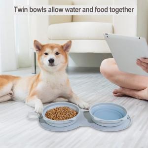 Collapsible Silicone Pet Suppliers Bowl Harmless 2 Pack For Travel