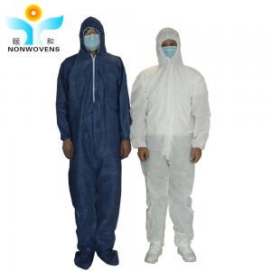 China 55gsm SMS Disposable Coveralls With Hood And Boots Disposable Ppe Suits For Isolating supplier