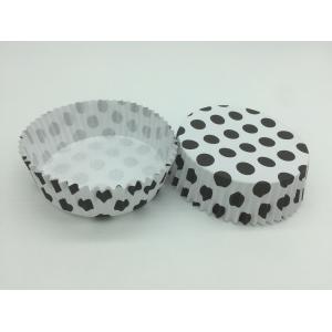 Round Shape Wedding Black And White Polka Dot Cupcake Liners Greaseless Non Stick