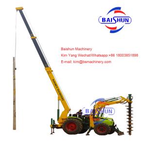 China Plant Auger Drill Electric Pole Erection Machine For Concrete And Wooden Pole supplier