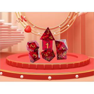 Red pomegranate natural resin dice set desktop game preferred magic domain adventure dnd dice