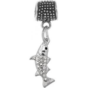 Inspired Silver - Silver Customized Charm for Bracelet with Cubic Zirconia Jewelry