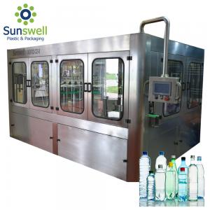 China 14 Heads Rotary Drinking Water Rinsing Filling Capping And Labeling Product Line supplier