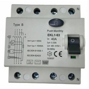 RCCB 4 Pole Residual Current Circuit Breakers 40A 63A 230V 400V 0.03mA