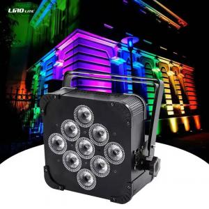 China 9pcs 18W RGBWAP 6in1 LED Battery Powered LED Uplight Par Cans supplier