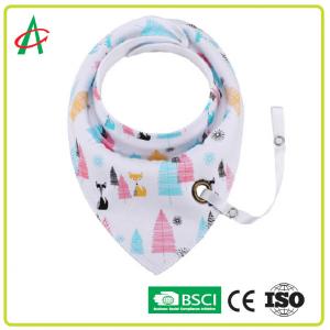 100% Cotton Newborn Baby Bibs 34x31CM With Pacifier Clip Adjustable