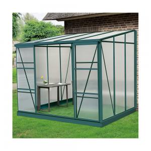 China Pent Roof Aluminium Frame Greenhouse 8ft 1.0mm For Mushroom Polycarbonate Sheet supplier