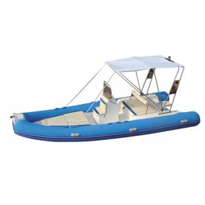20 Ft PVC Rigid Inflatable Boat 590KGS , Handmade Inflatable Hard Bottom Boat