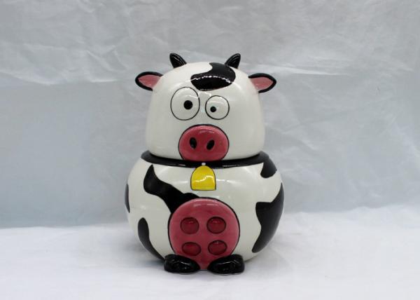 Unique Animal Ceramic Kitchen Jars , Dolomite Calf Ceramic Pig Canisters With