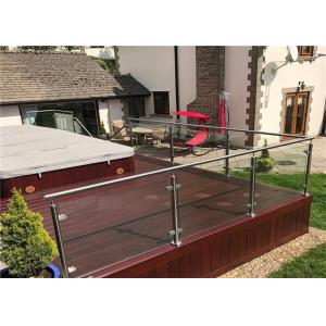 Exterior Stainless Steel And Glass Railing Systems , Steel Railing With Glass Designs For Balcony