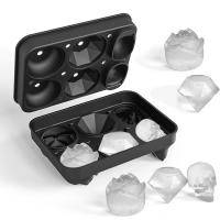 China silicone rose ice mold 3 Diamond Ice Ball Maker Easy Release Large Ice Cube Form For Chilled Cocktails Whiskey Juice on sale