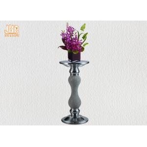 China Two Size Glass Fiberglass Furniture Pedestal Plant Stand Round End Table supplier
