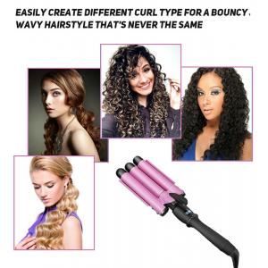 ROHS Pink PTC Heating Hair Curling Iron ,  3 Inch Barrel Curling Iron