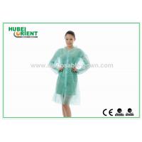 China Green Tyvek Disposable Lab Coats With Nylon Fastener Tape Closure For Prevent Dust on sale