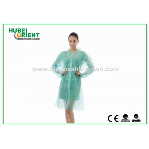 China 55gsm Single Use Tyvek Protective Lab Coat With Velcros Closure supplier