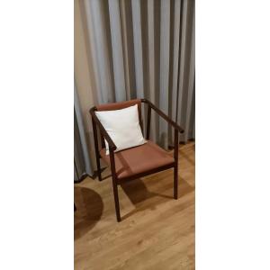 Walnut Color Wooden Hotel Chairs Solid Wood Frame With ISO14001