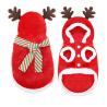 Christmas Holiday Party Dog Apparels Festival Xmas Red Scarf Hat Hooded Clothes
