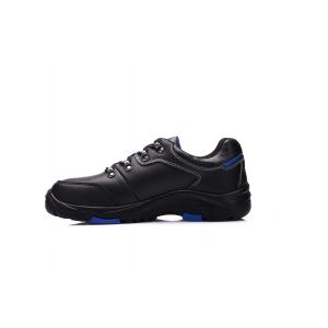 Smooth Leather Upper Composite Safety Shoes Black Mens Low Cut Work Shoes