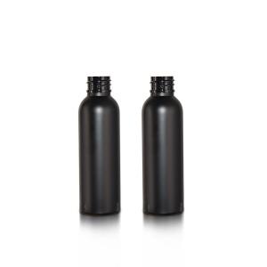 Travel 60ml Boston Round Hair Care Bottle Plastic Containers Custom Black Color