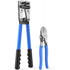 Alloy Battery Cable Crimping Tool For Copper Lugs AWG 10-1/0