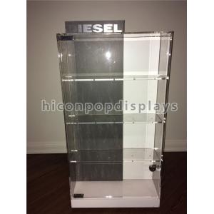 Counter Top Acrylic Display Case Metal Base Watch Display Units Double Sided