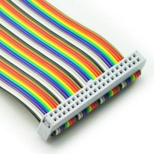 China 2.54mm Pitch 16 Pin PCI Flat Ribbon Cable Female to Female Rainbow Color supplier
