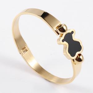 Strong Acid Resistant 18k Gold Plated Bracelet , Ladies Stainless Steel Bangle