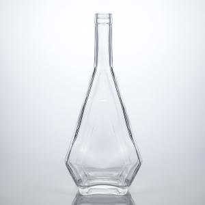 China Brandy Vodka Tequila Glass Bottle with Cork Top and Distinctive Polygonal Shape supplier