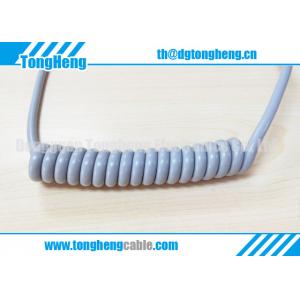 China Glossy Gray Colour Long Flex Life TPU Coated Customized Coil Cable supplier